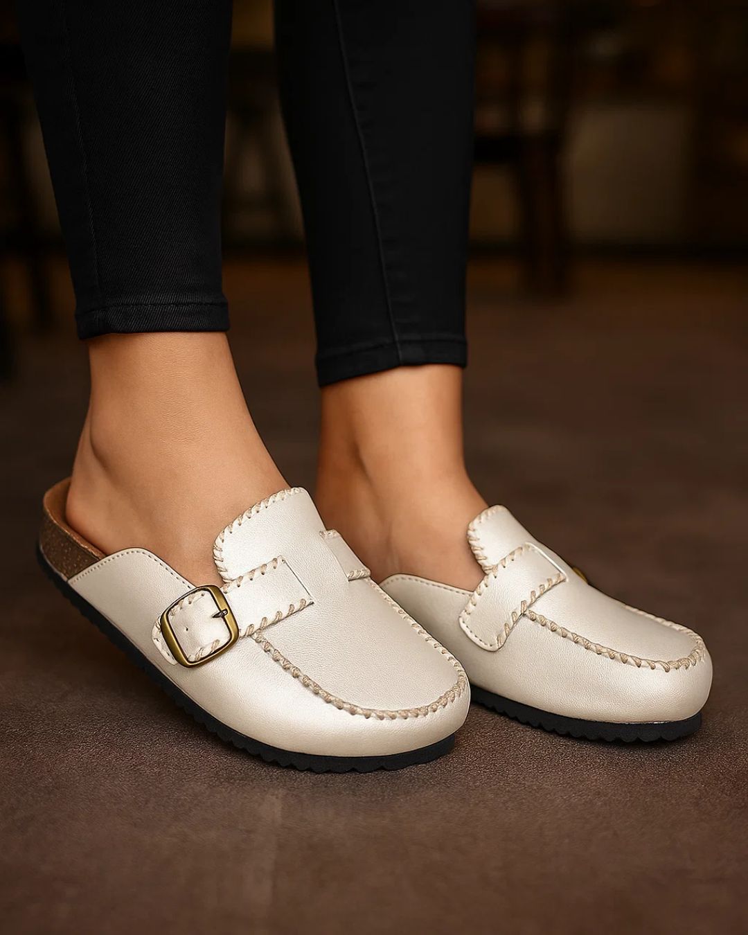 Women Natural Leather Mule