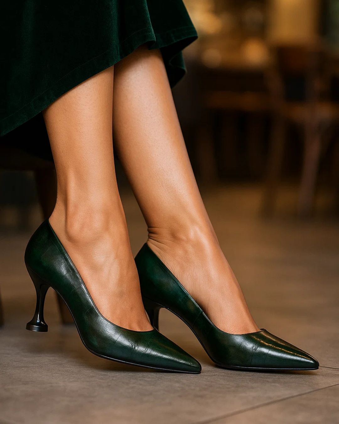 Women’s Heels Vintage Hand-Painted Patina